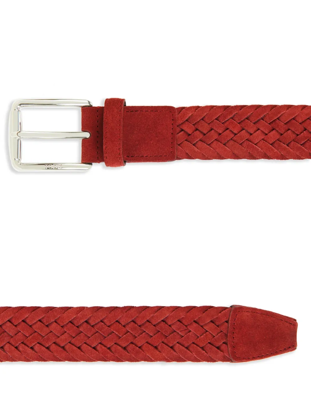 Tod's suede braided belt - Rood