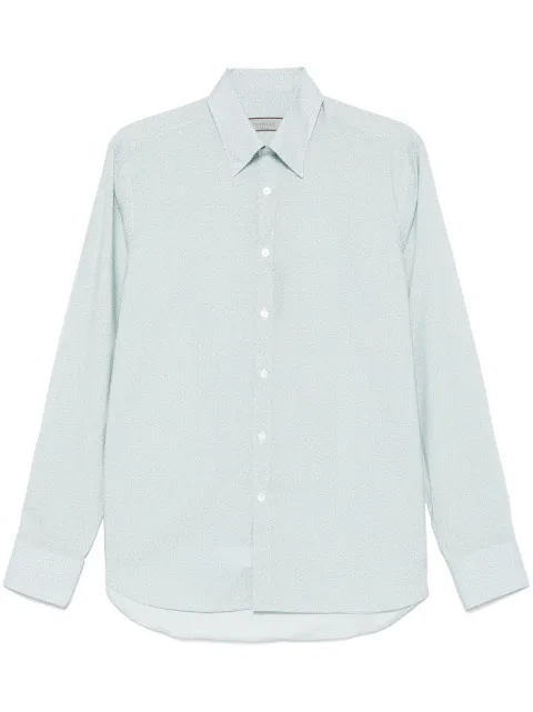 Canali leaf-print shirt