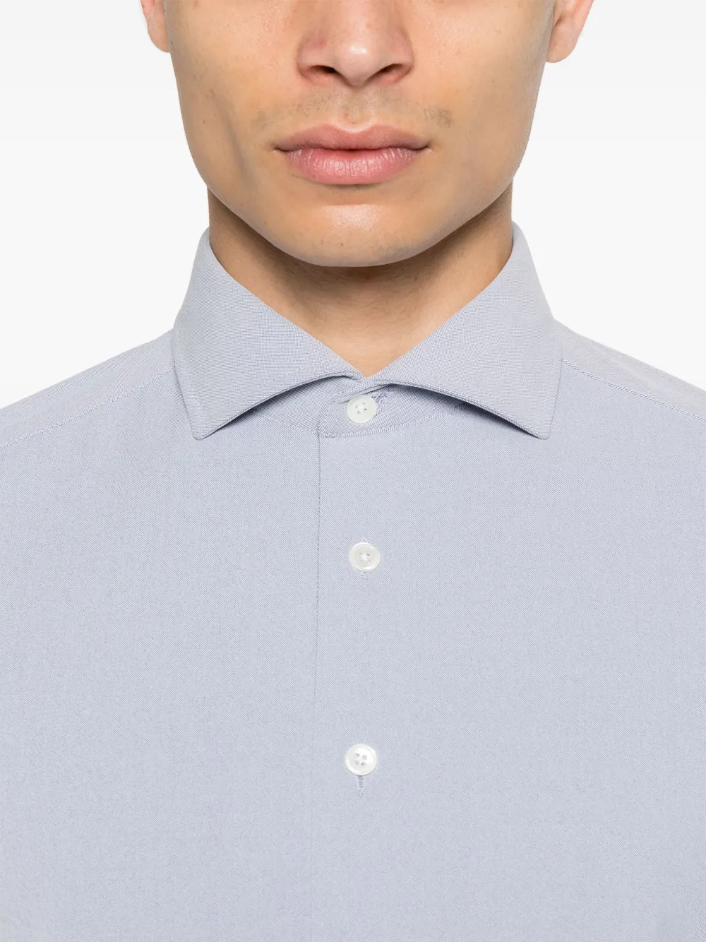Shop Traiano Milano Cutaway-collar Shirt In Blue