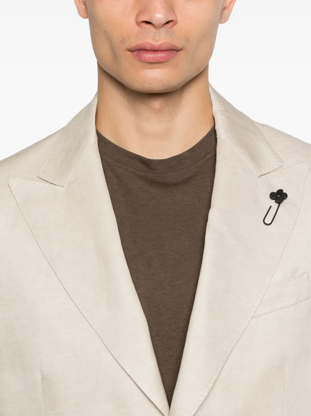 Lardini Blazer met broche Beige