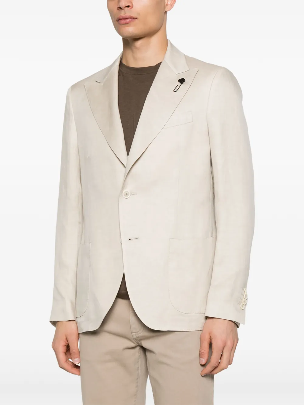 Lardini Blazer met broche Beige