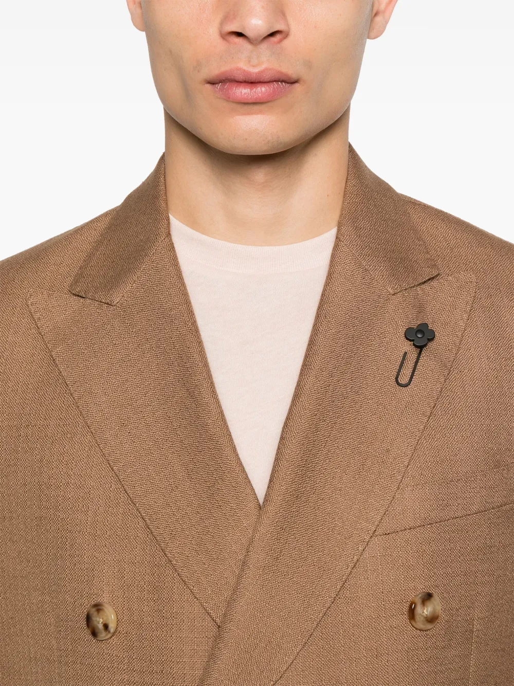 Lardini Blazer met broche Bruin