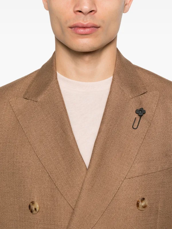 LARDINI Cameron linen blazer with iconic brooch ラージ Lardini Cameron Linen Blazer Iconic Brooch SIZE: 40 | eBay