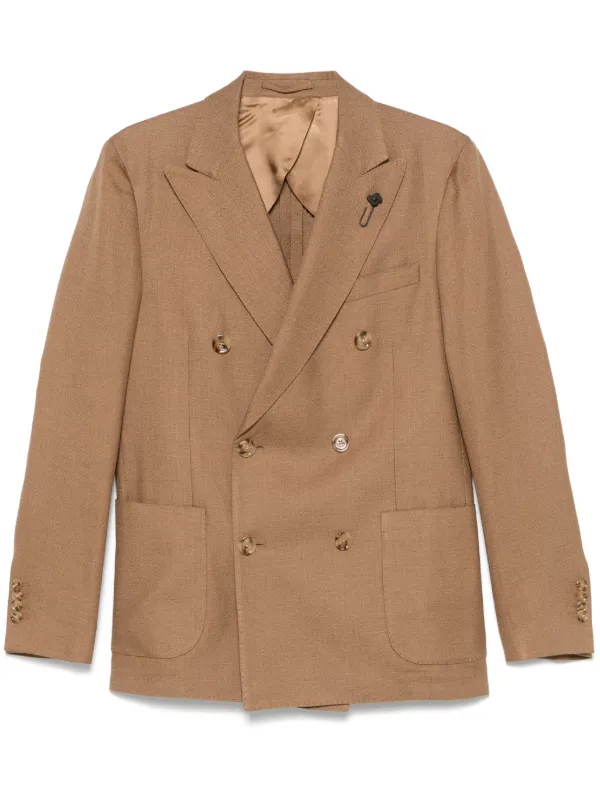 LARDINI Cameron linen blazer with iconic brooch ラージ Cameron linen blazer with iconic brooch LARDINI - Nugnes1920