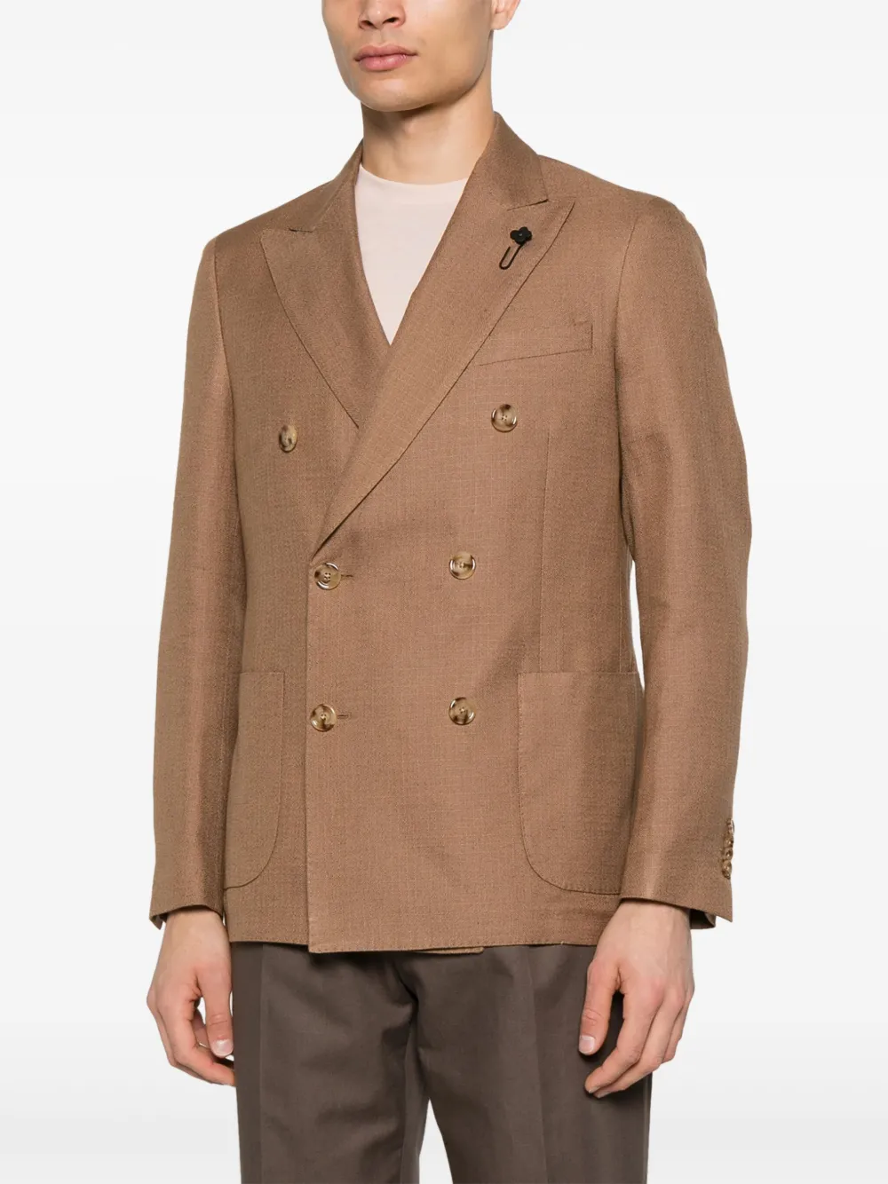 Lardini Blazer met broche Bruin