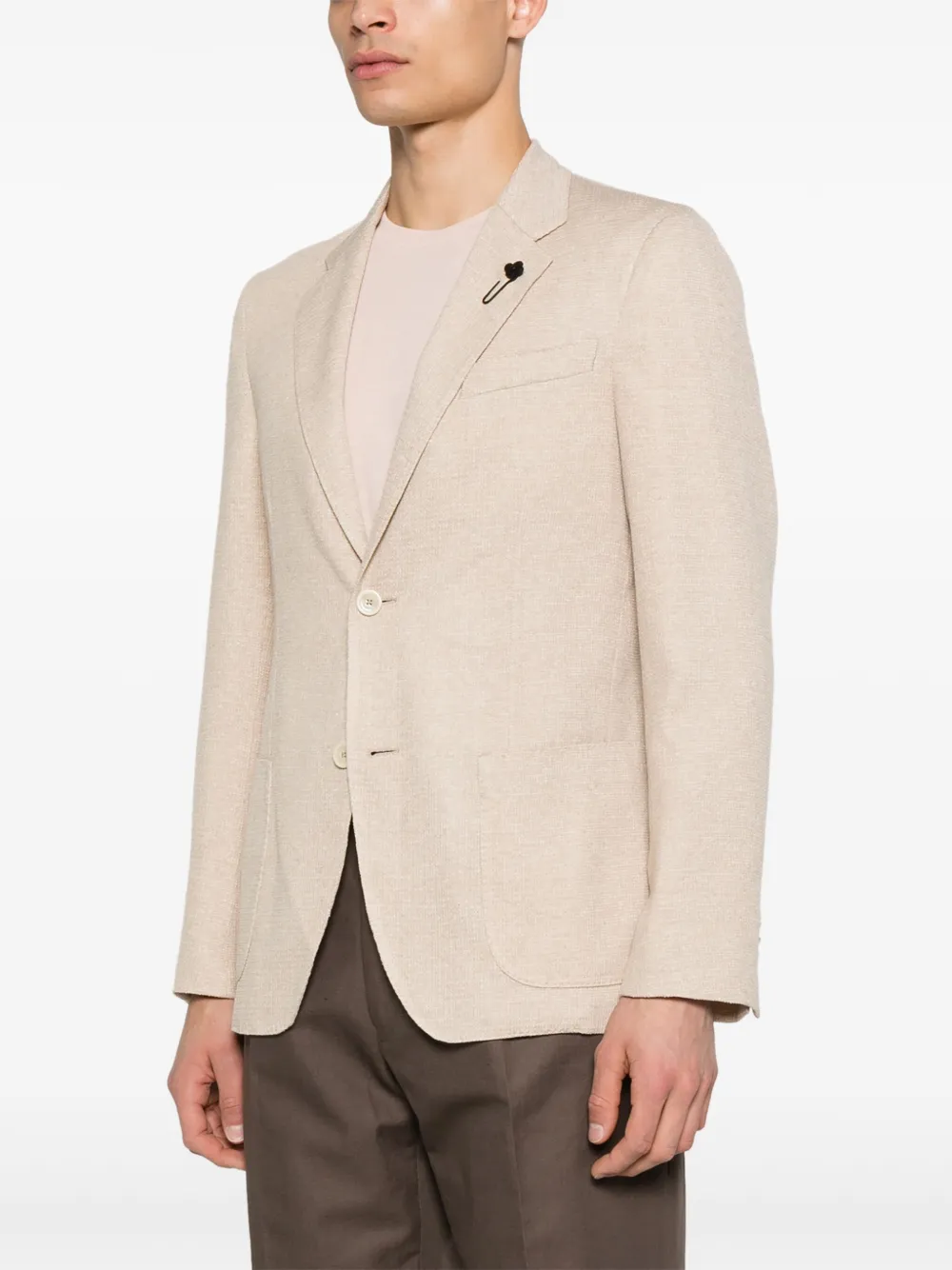 Lardini Blazer met broche Beige