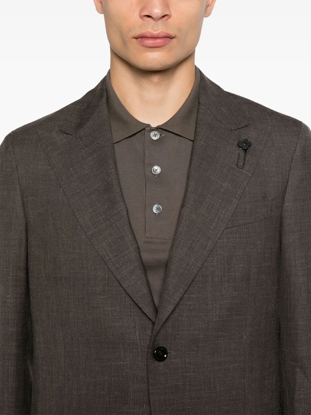 Lardini Blazer met broche Bruin