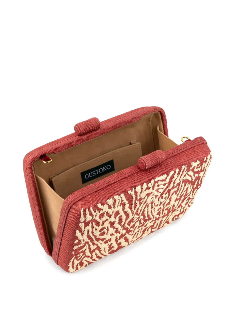 Gustoko embroidered-pattern clutch - Roze