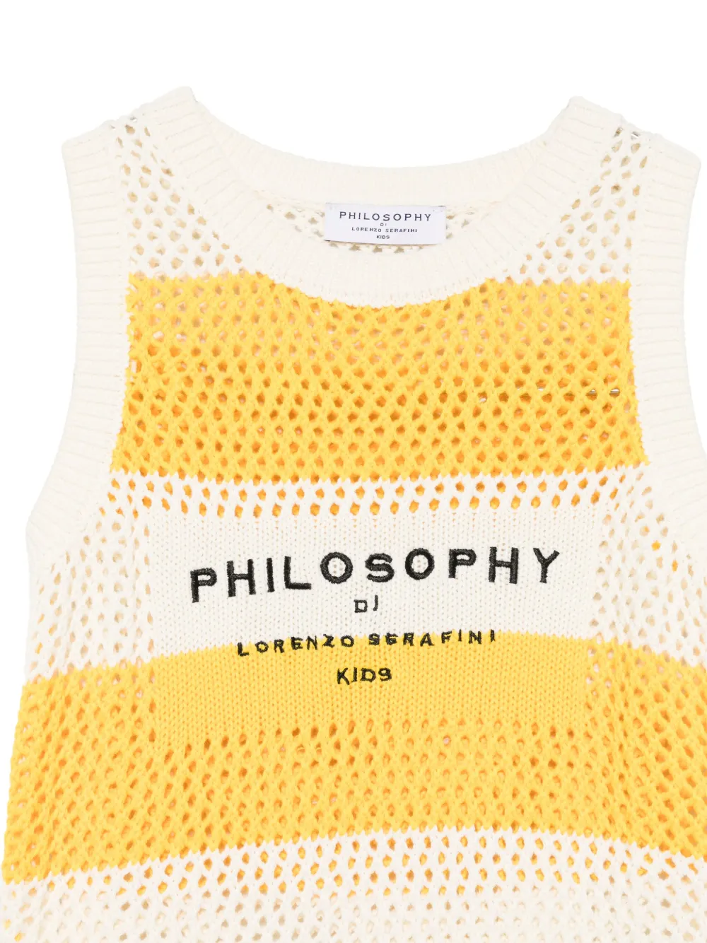 Philosophy Di Lorenzo Serafini Kids Gehaakte jurk Geel