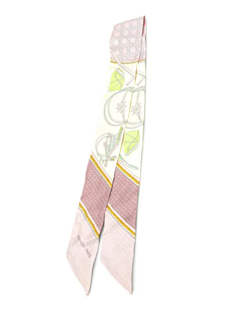 Hermès Pre-Owned mascada 20th Century Les Voitures a Transformation Twilly Silk Scarf