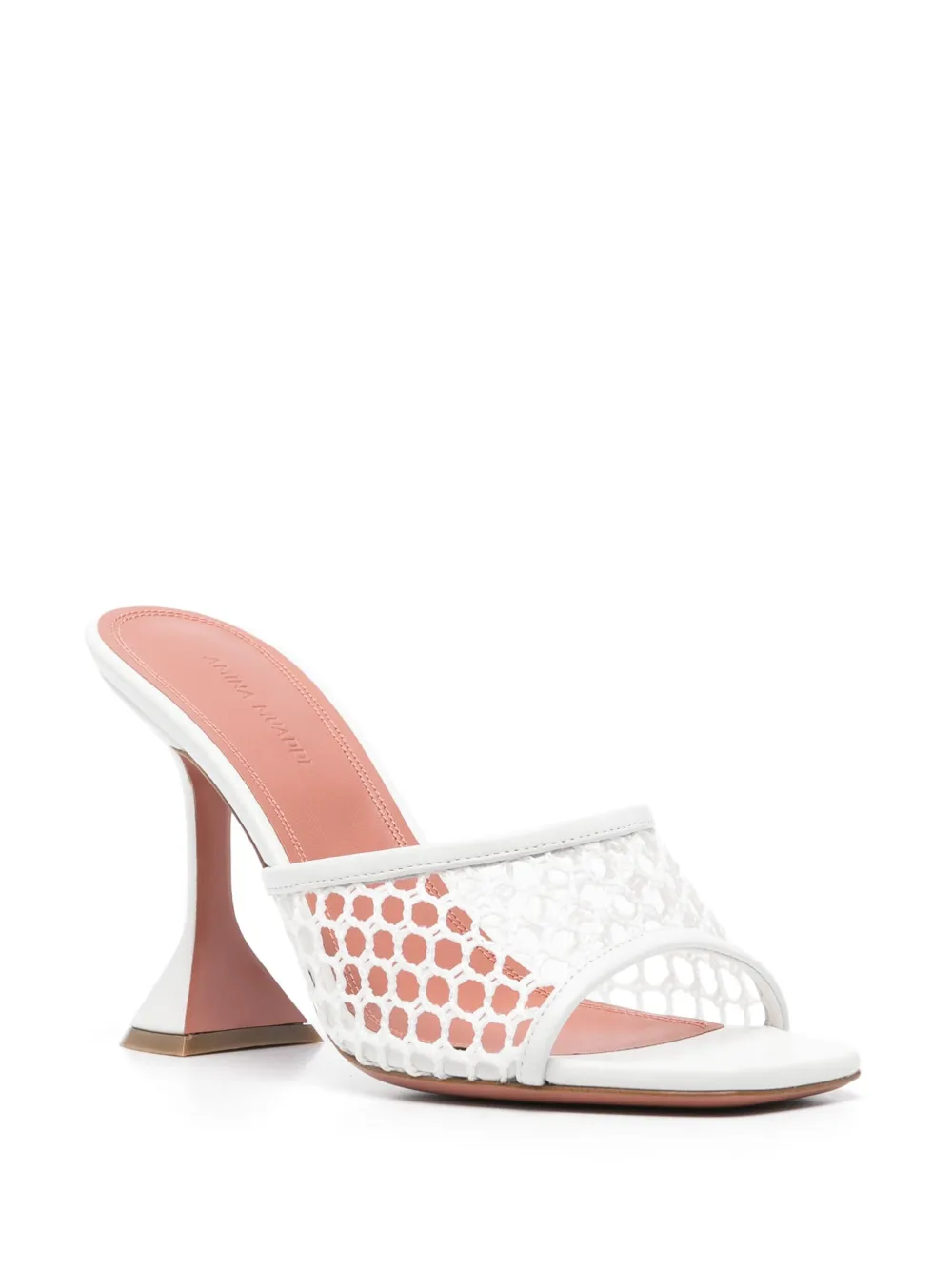 Amina Muaddi 90 mm Lupita muiltjes - Wit