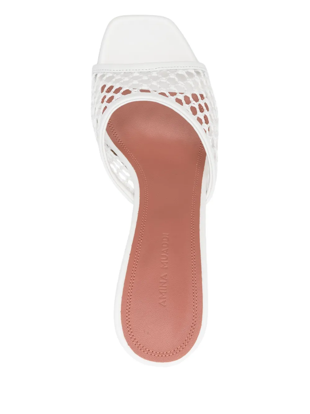 Amina Muaddi 90mm Lupita sandals White