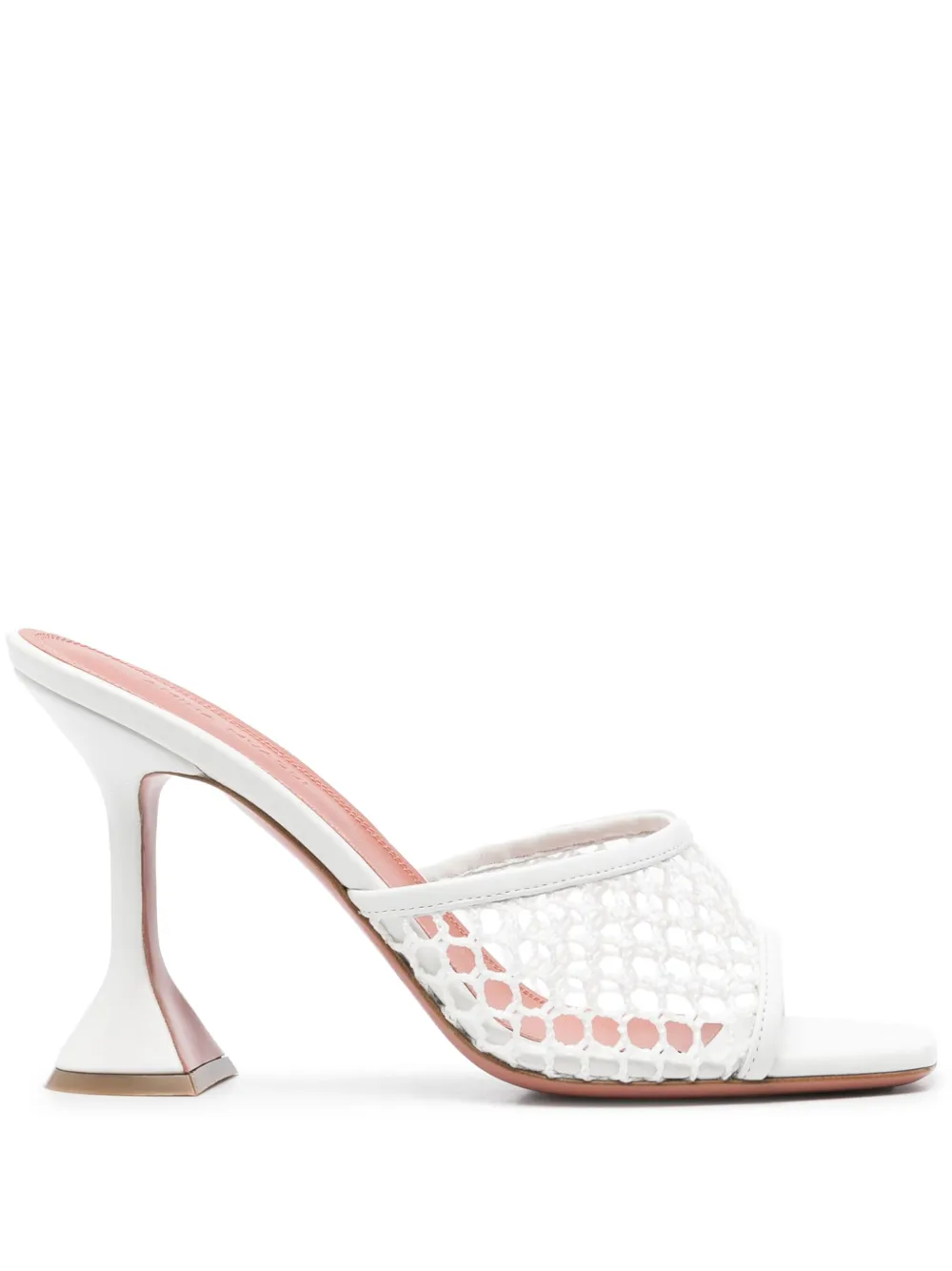Amina Muaddi 90mm Lupita sandals White