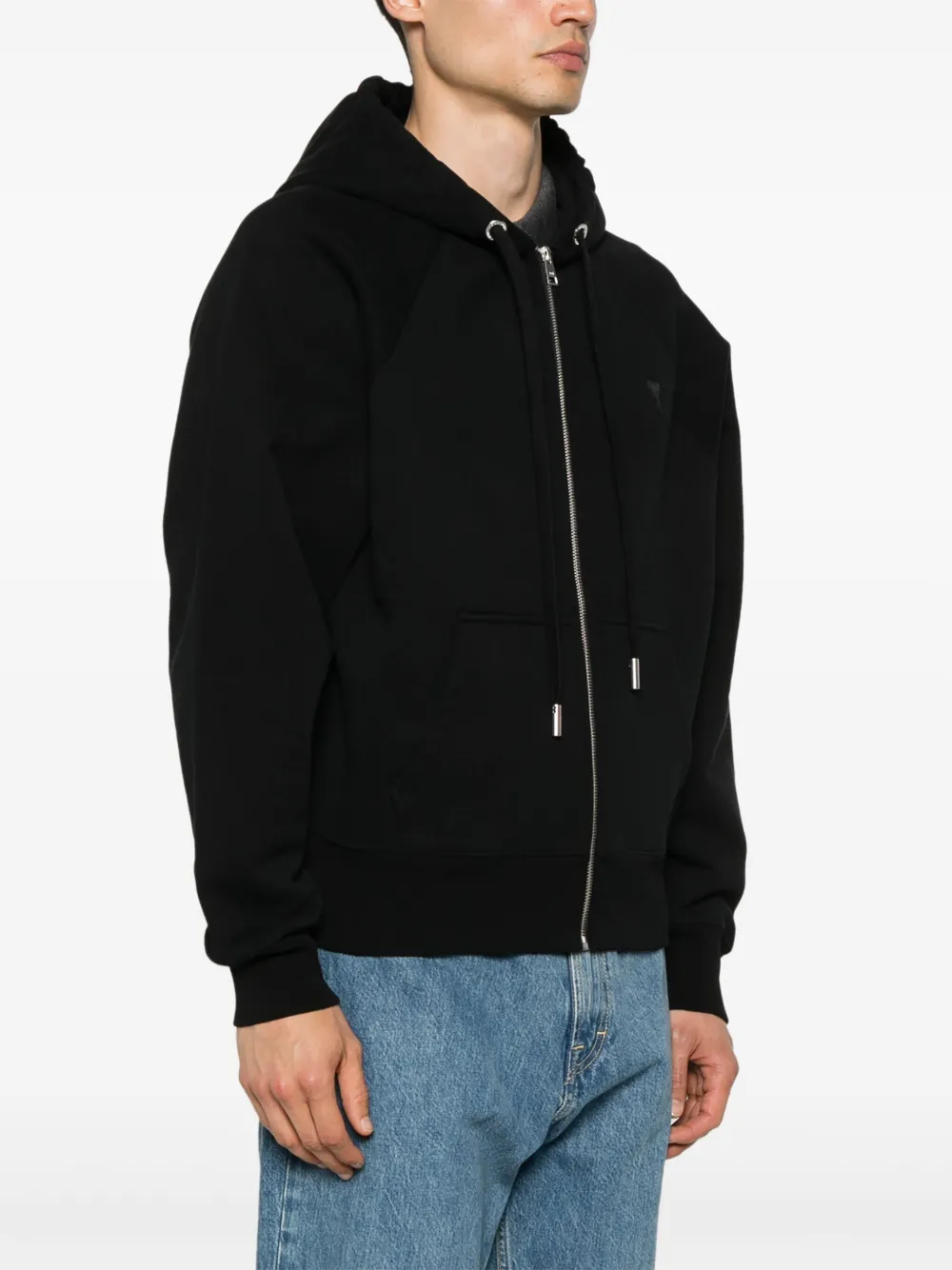 AMI Paris Hoodie met borduurwerk Zwart