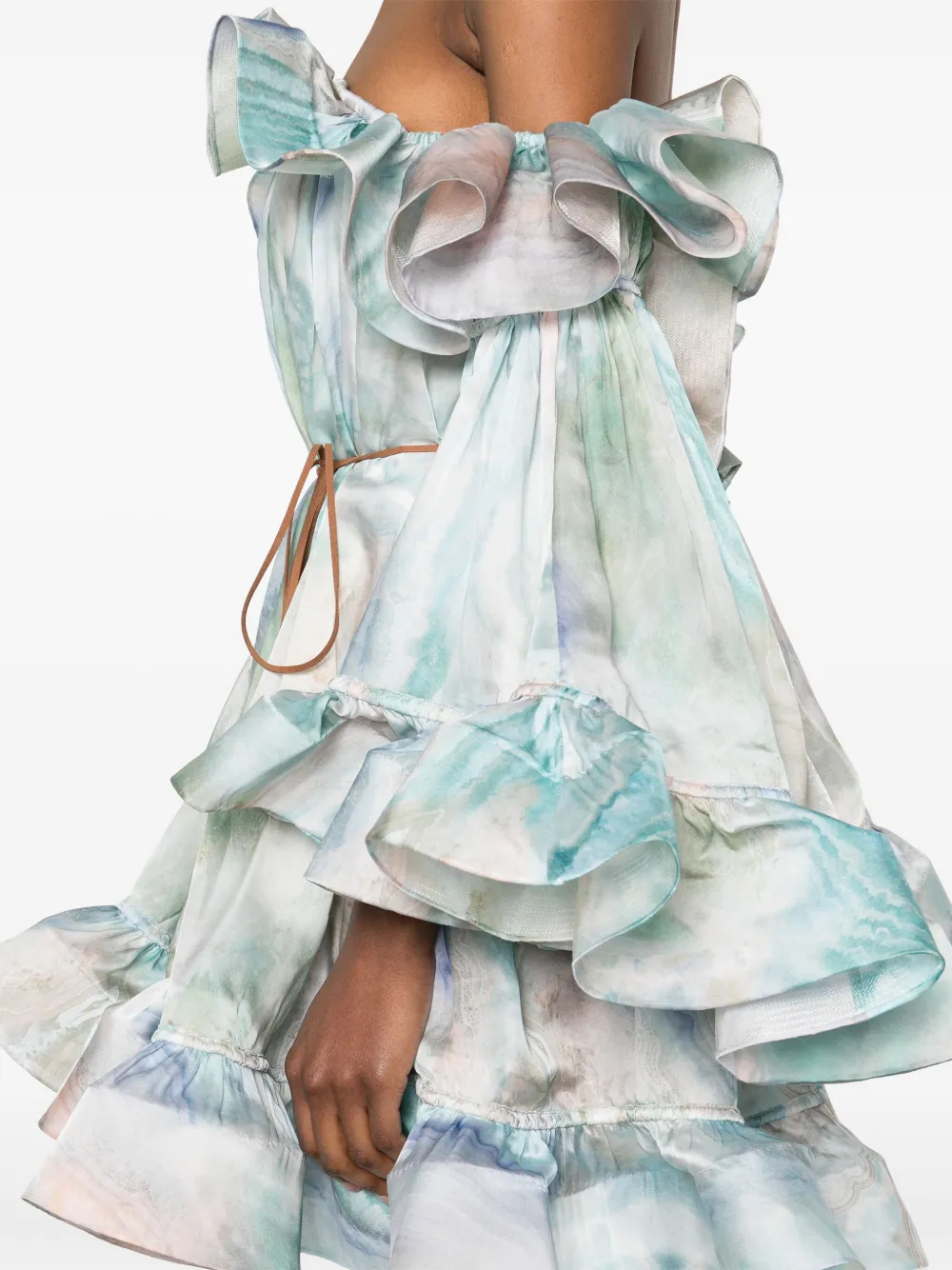 ZIMMERMANN Illuminate mini-jurk met fladdermouwen Blauw