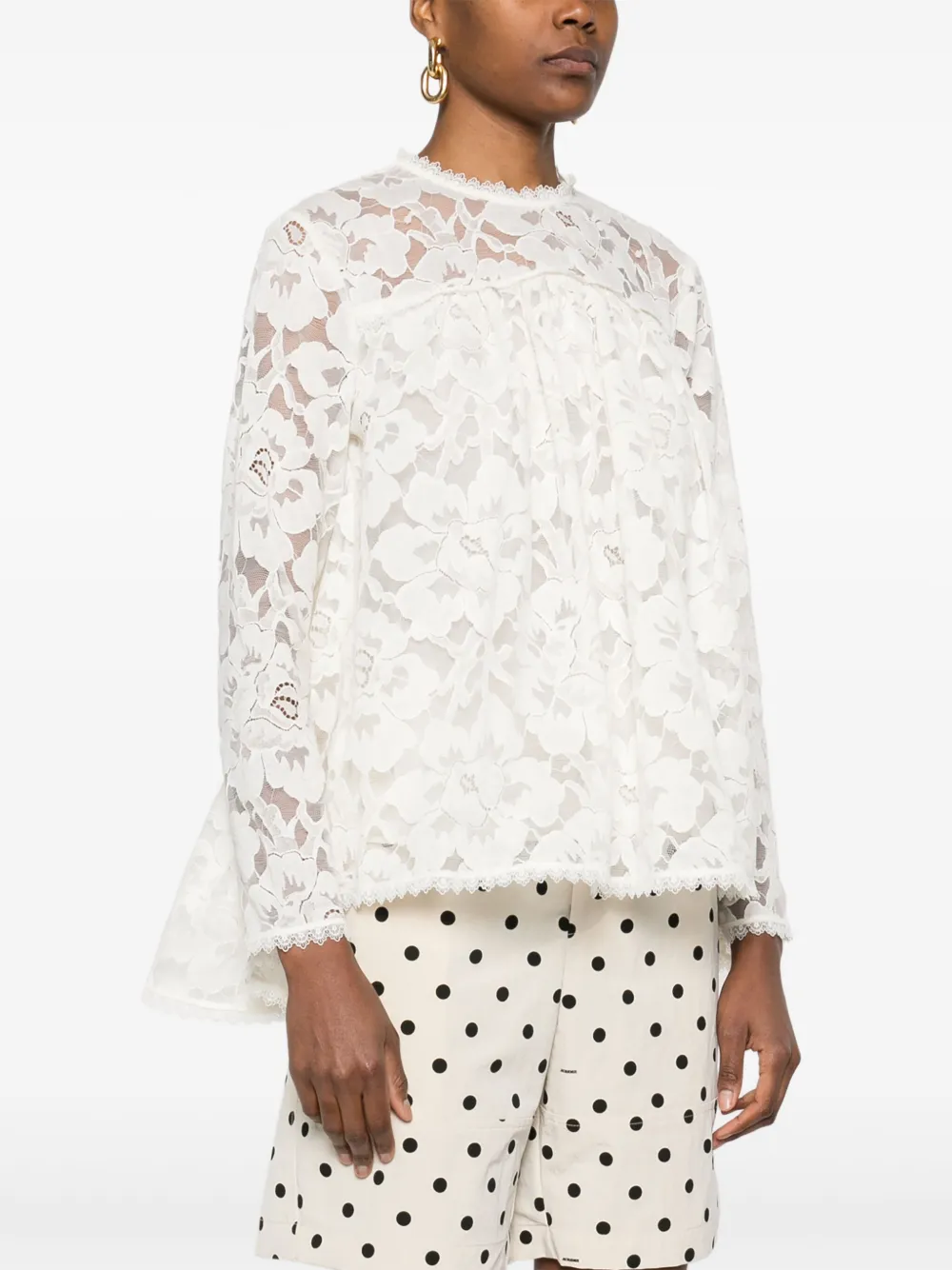 ZIMMERMANN Illuminate blouse met kant Beige