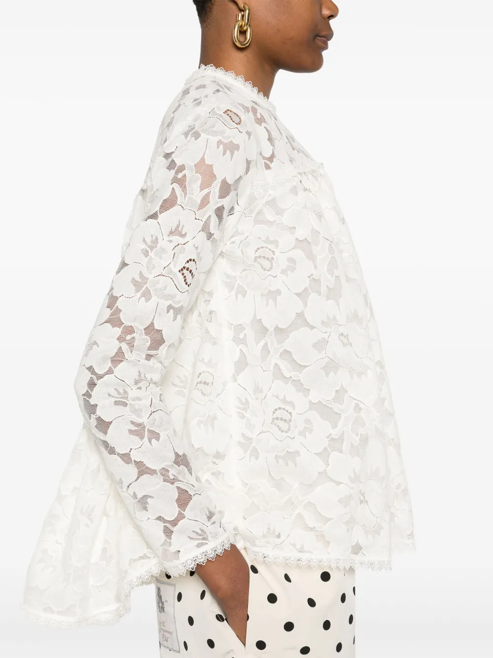 ZIMMERMANN Illuminate blouse met kant Beige