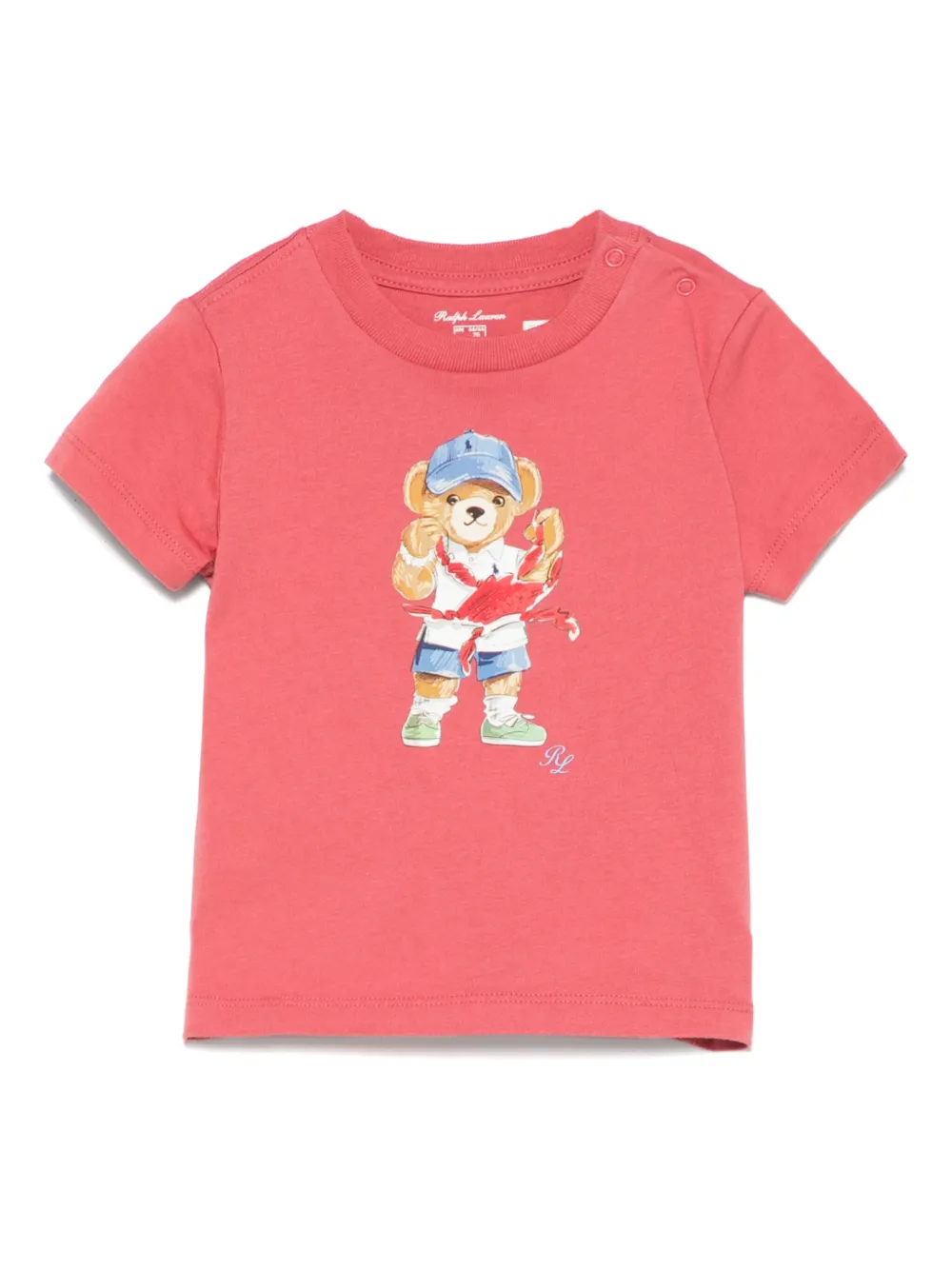 POLO RALPH LAUREN KIDS T-shirt met teddybeerprint Rood