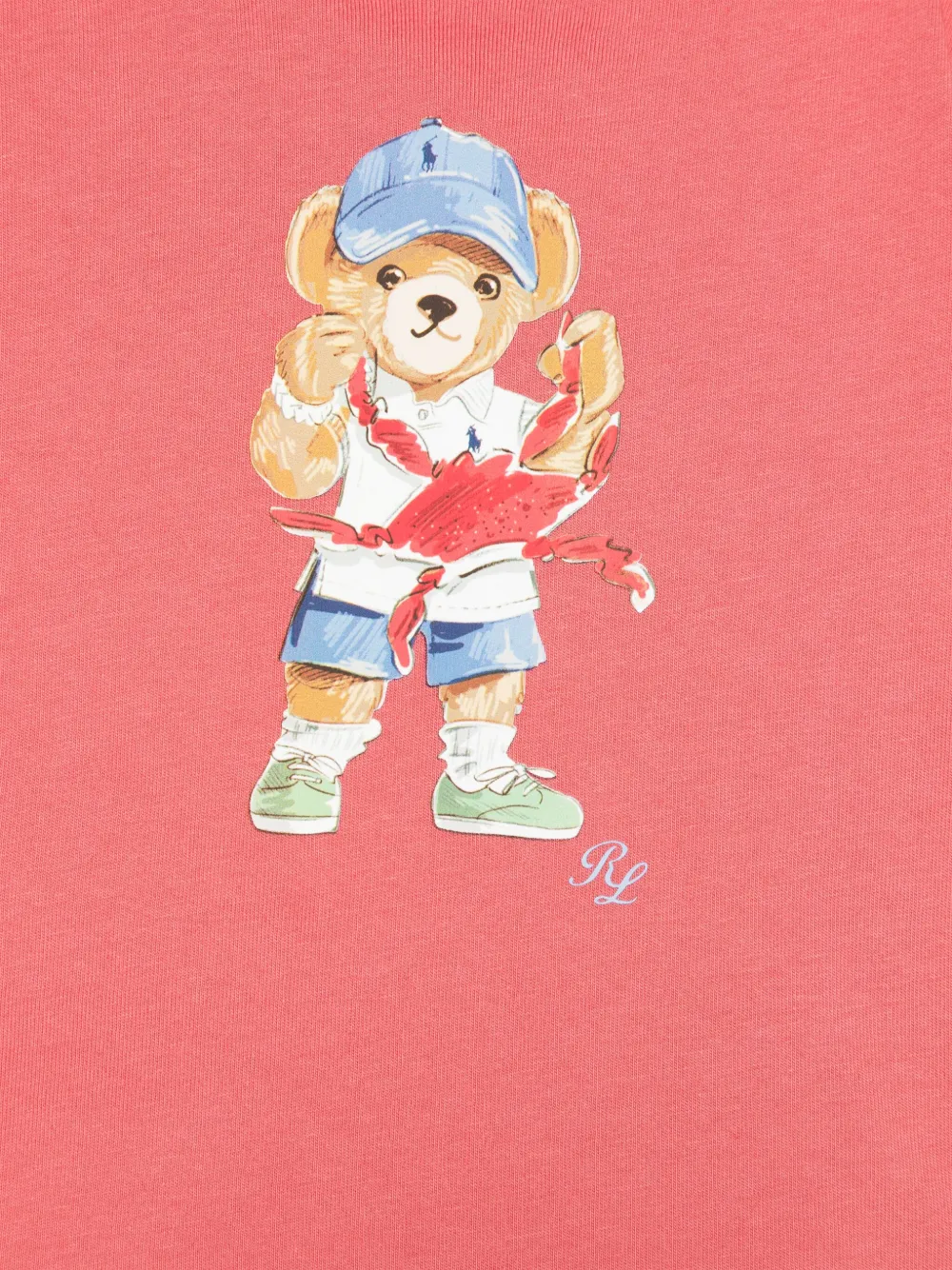 POLO RALPH LAUREN KIDS T-shirt met teddybeerprint Rood