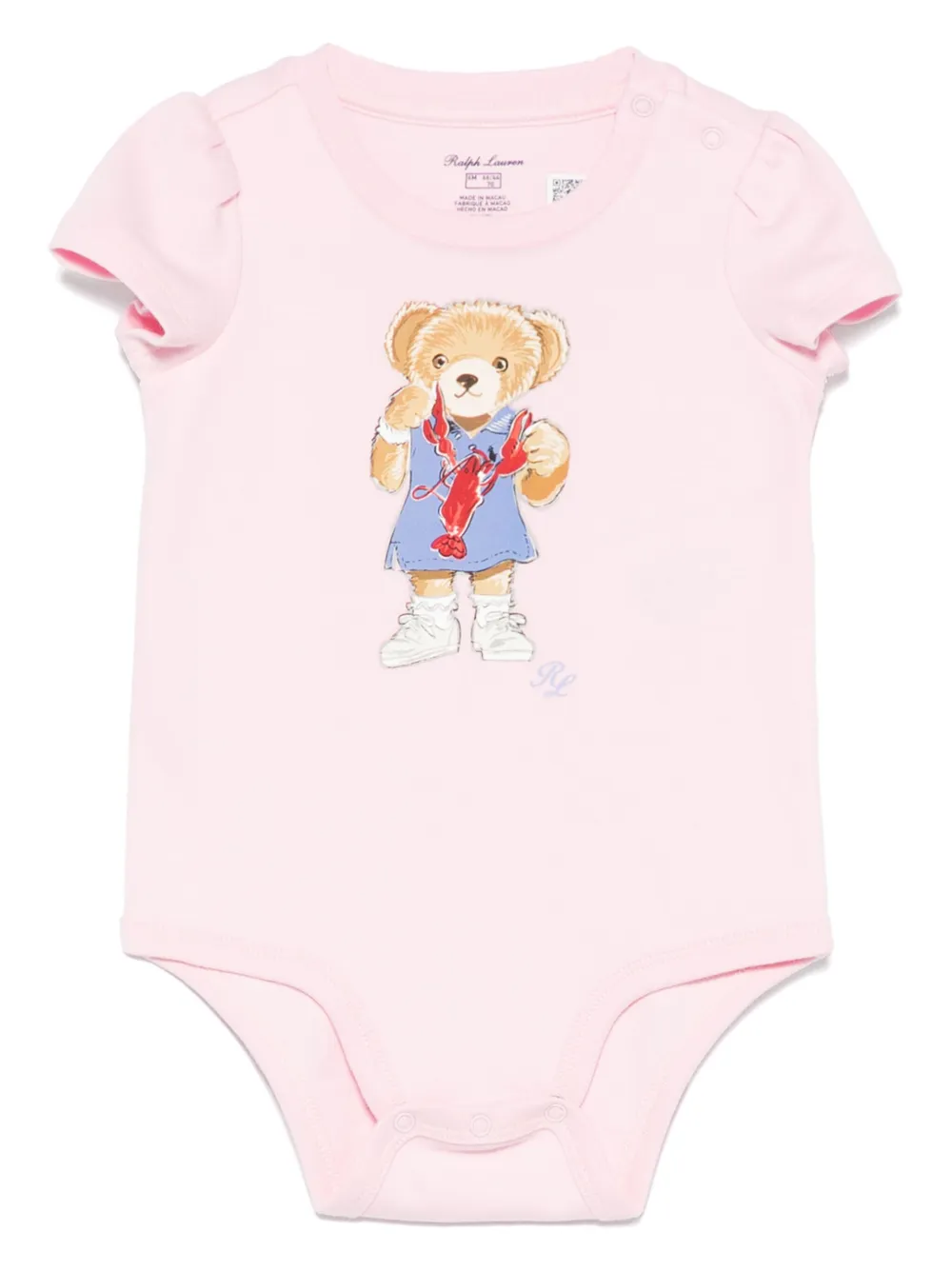POLO RALPH LAUREN KIDS Polo Bear romper Roze
