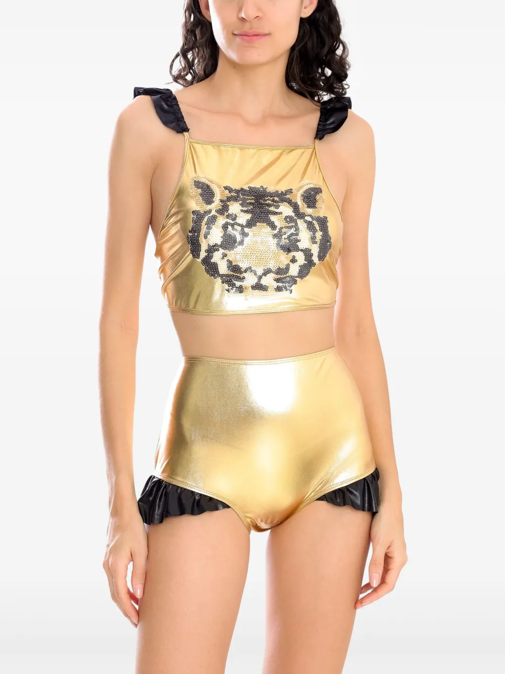 Brigitte Carnaval top en shorts set - Goud