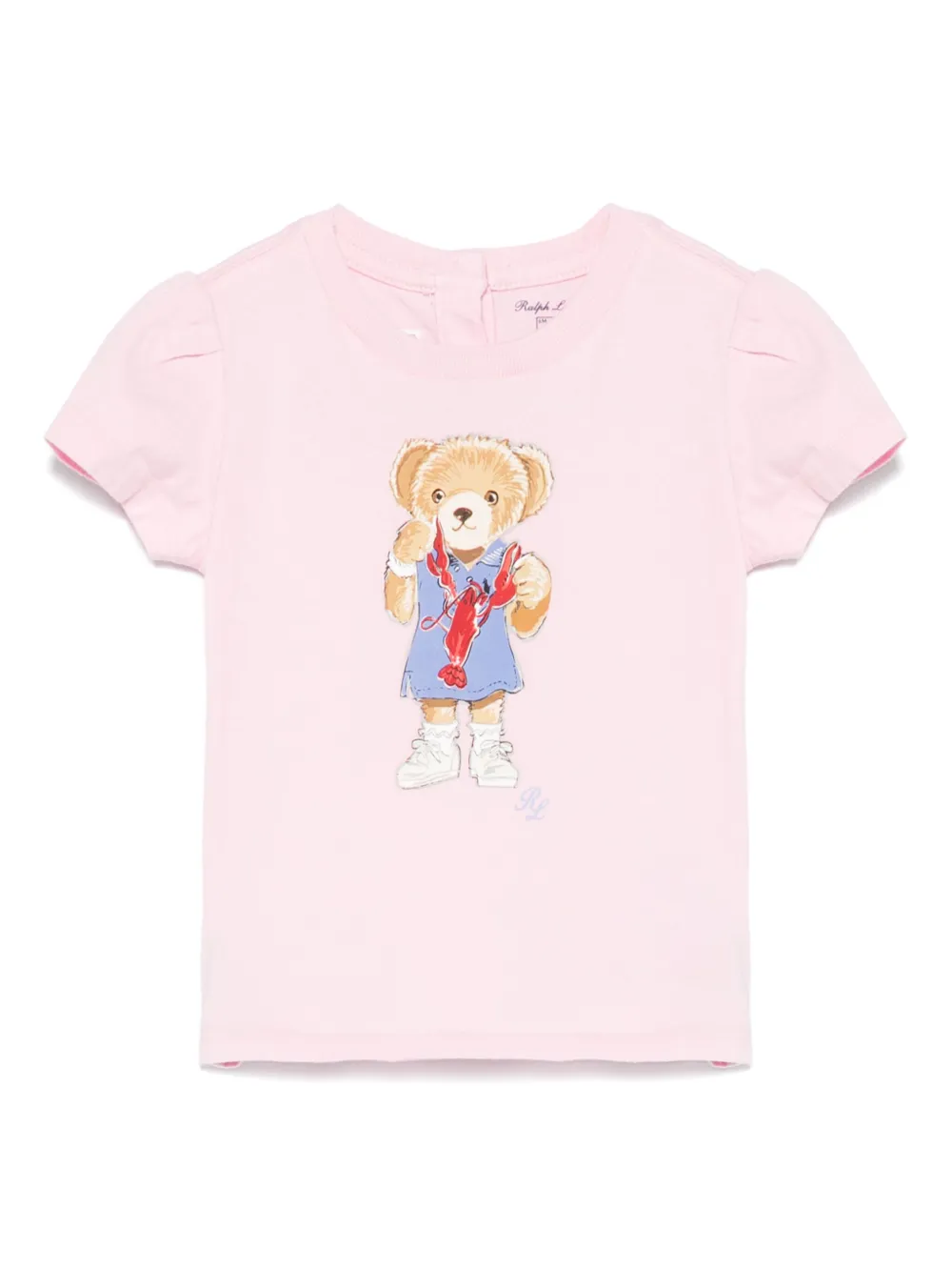 POLO RALPH LAUREN KIDS T-shirt met teddybeerprint Roze