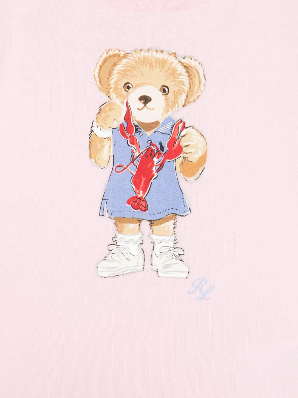 POLO RALPH LAUREN KIDS T-shirt met teddybeerprint Roze