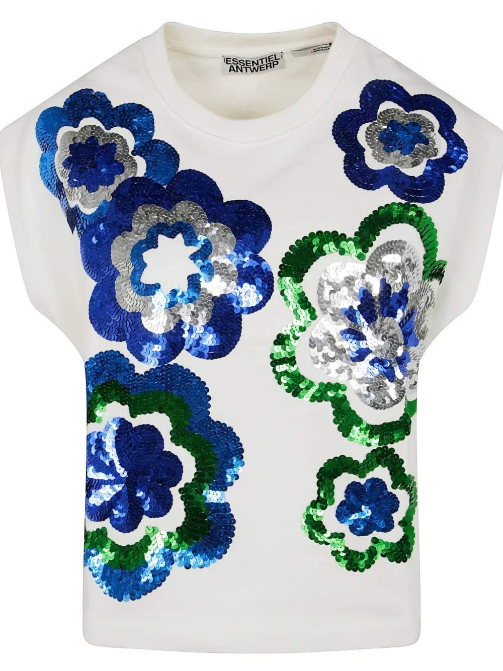 Essentiel Antwerp sequin-embroidered t-shirt | White | Image 1