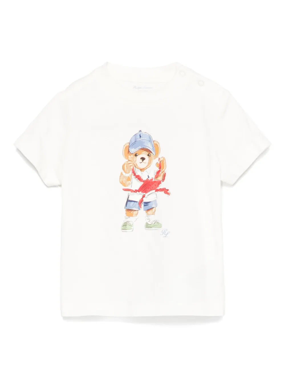 POLO RALPH LAUREN KIDS T-shirt met teddybeerprint Wit