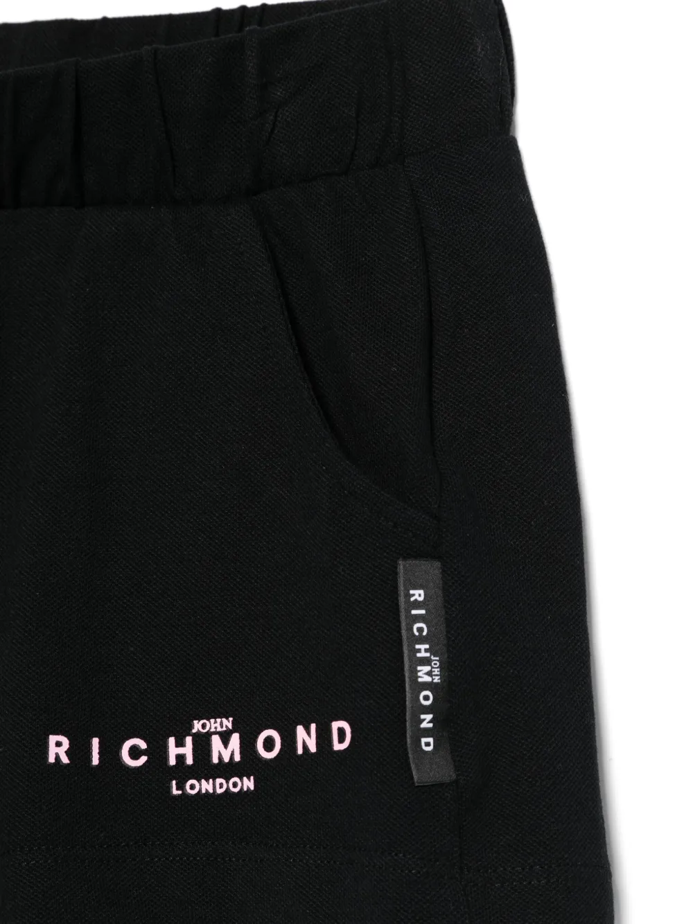 John Richmond Junior Poloshirt en shorts met logoprint Zwart