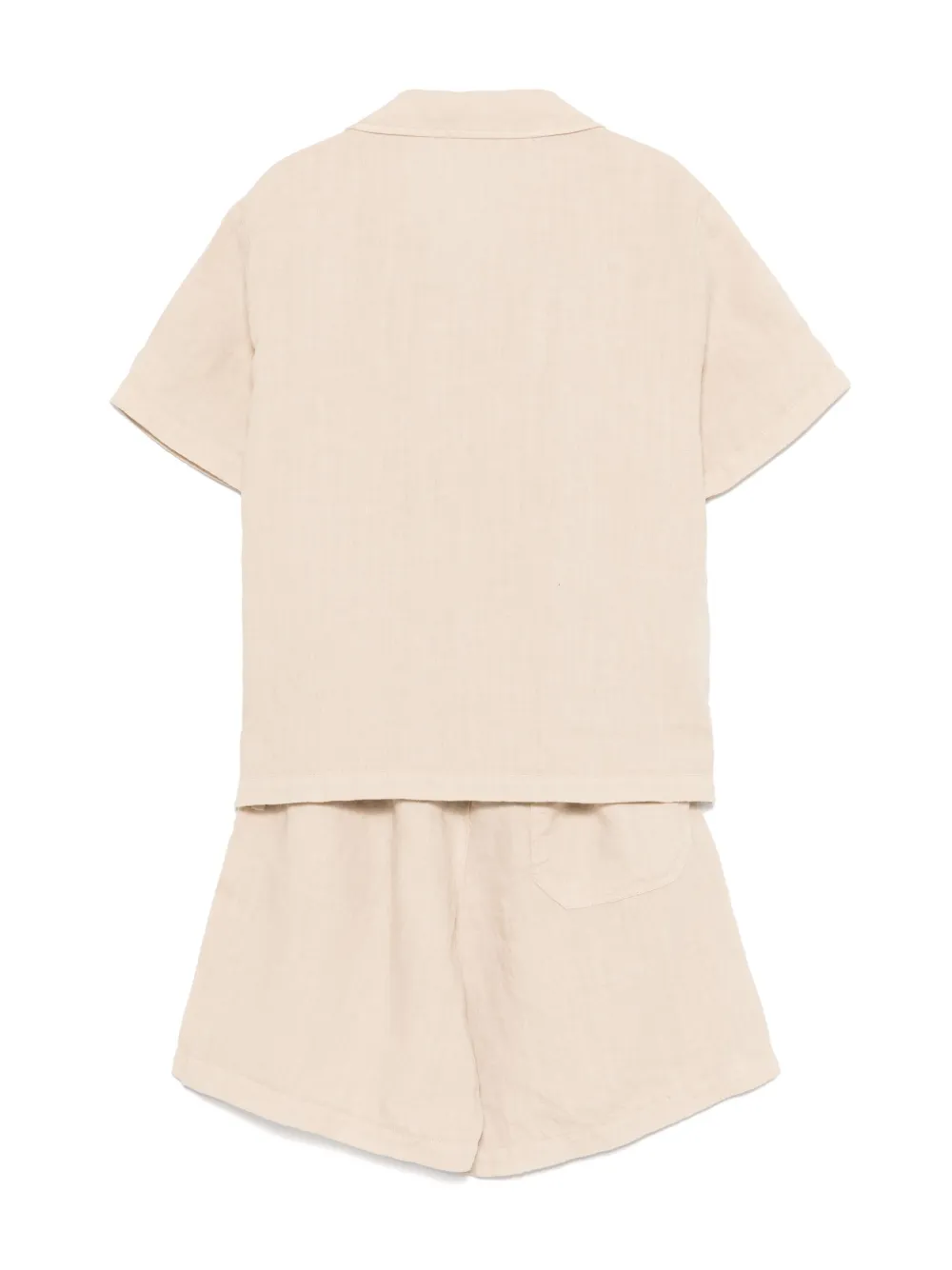 Il Gufo Linnen shirt en shorts - Beige