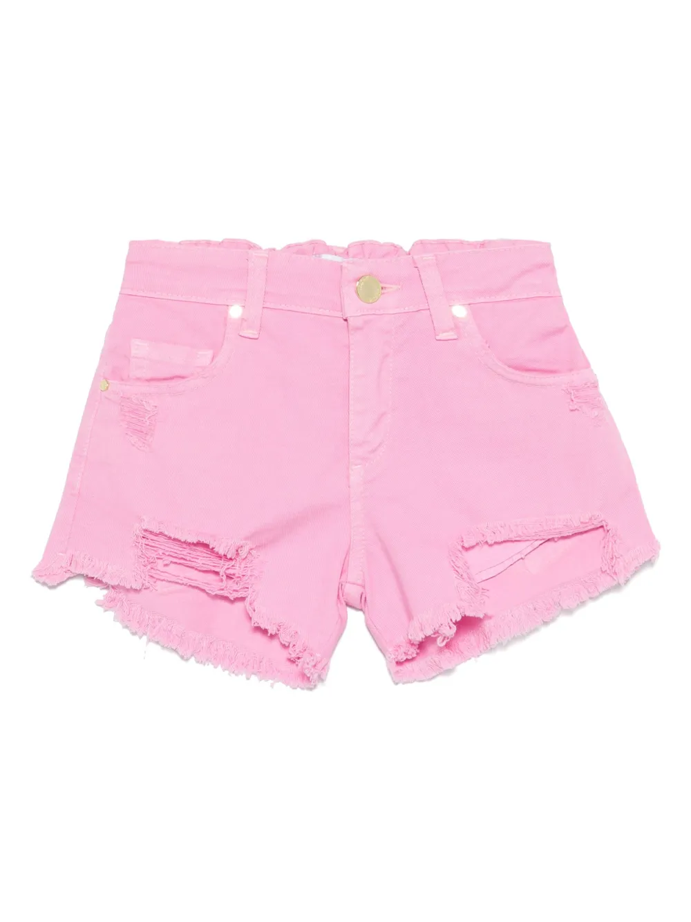 Miss Grant Kids フレイドブリム ショートパンツ - ピンク Miss Grant Kids フレイドブリム ショートパンツ - ピンク
