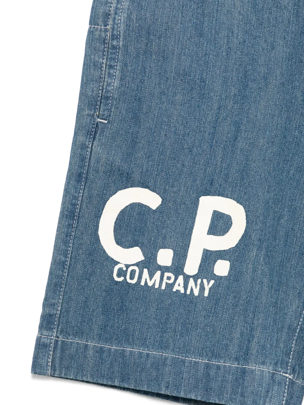 Shop C.p. Company Denim Shorts In Blue