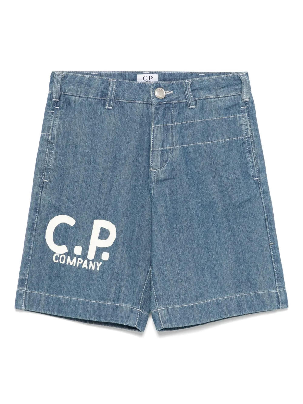 Shop C.p. Company Denim Shorts In Blue