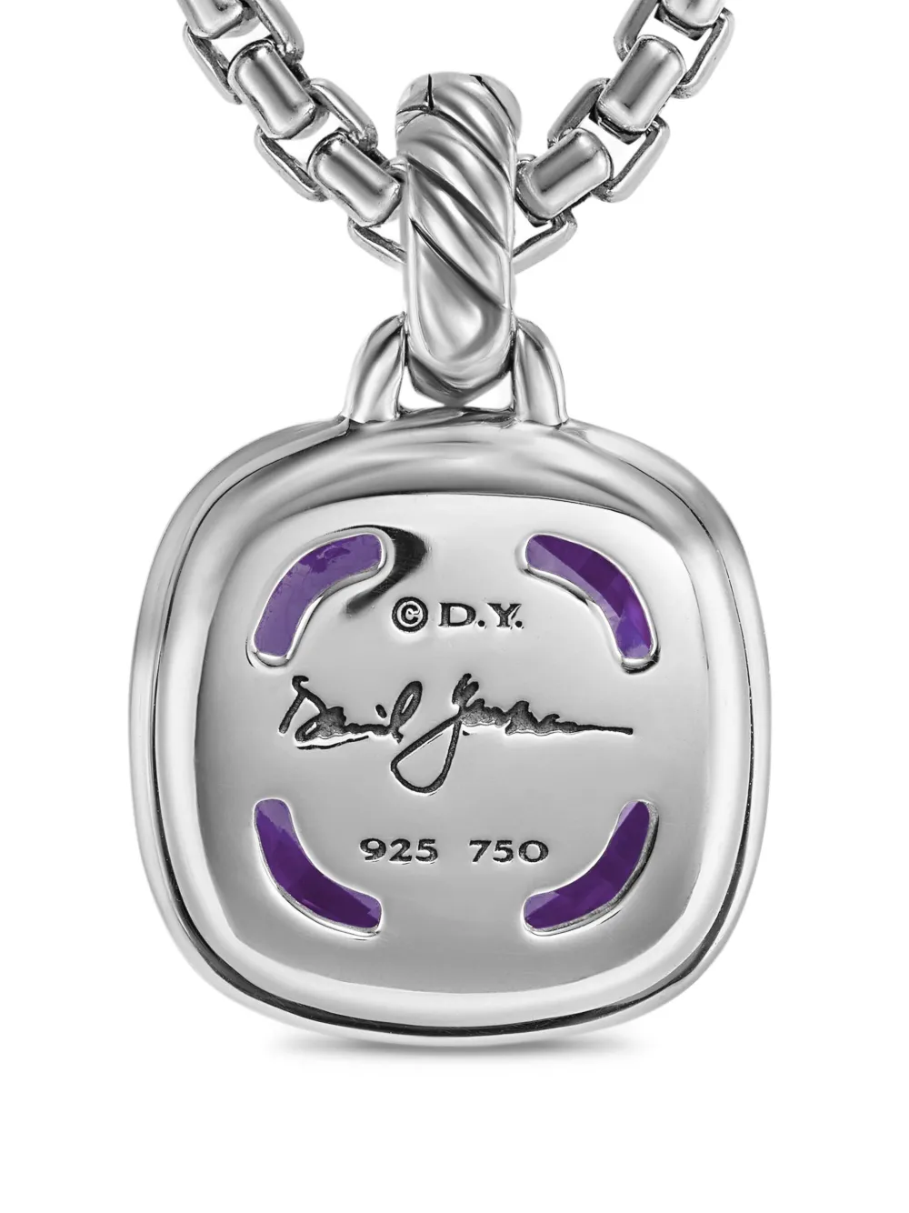 18kt Yellow Gold And Sterling Silver Albion Amethyst Necklace