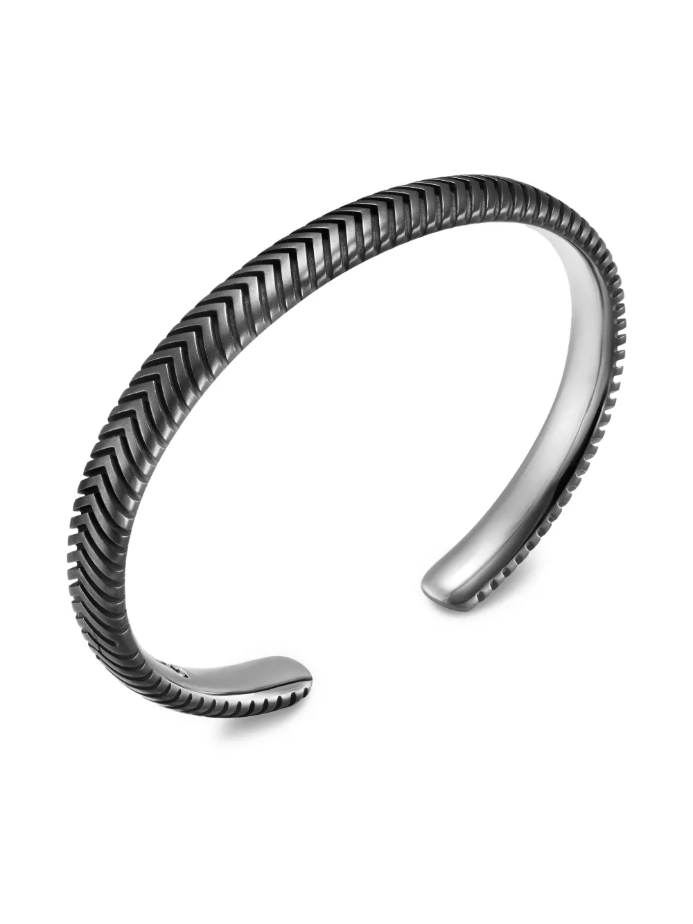 David Yurman Chevron Cuff Bracelet In Mta Black