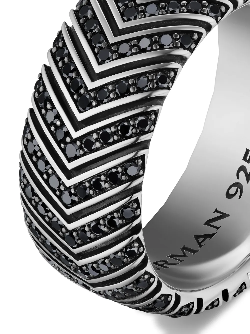 Sterling Silver Chevron Diamond Ring