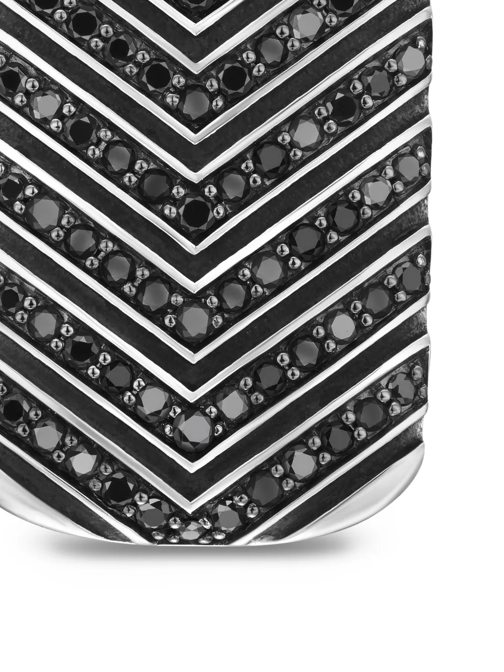 David Yurman Sterling Silver Chevron-tag Diamond Pendant In Silver