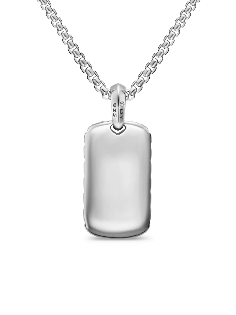 David Yurman Sterling Silver Chevron-tag Diamond Pendant In Silver
