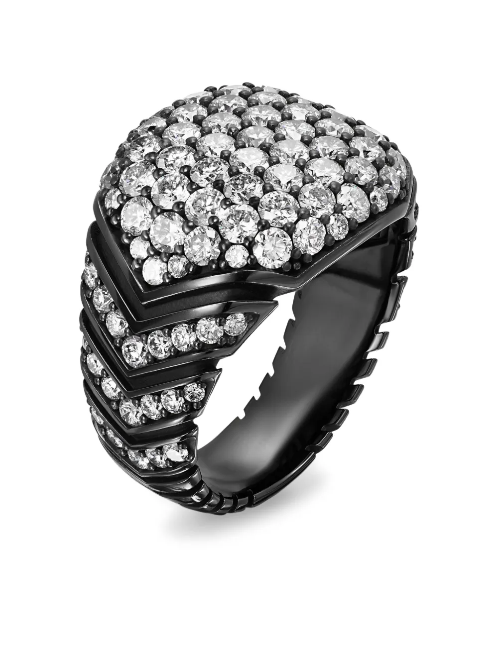 David Yurman Chevron Signet Ring In Black