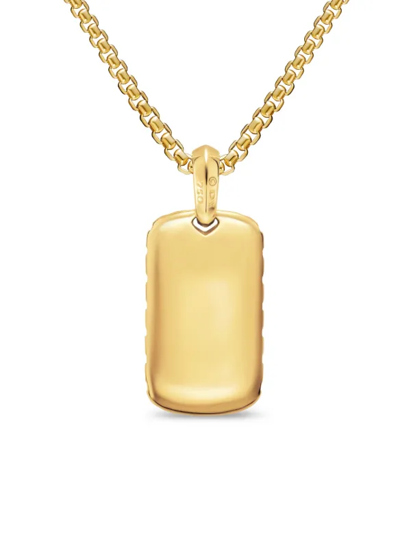 David Yurman 18kt Yellow Gold chevron-tag tiger-eye Pendant | Gold