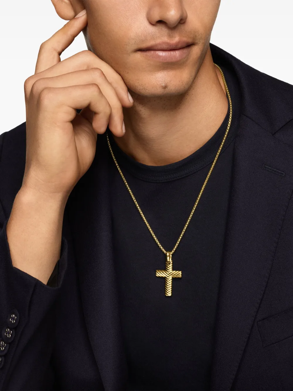 David Yurman 18kt yellow gold cross pendant - Goud