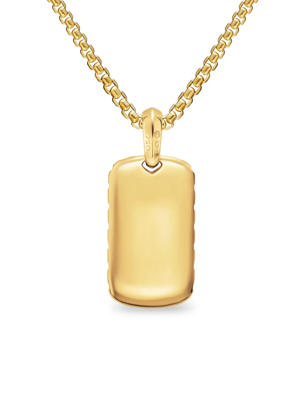David Yurman 18kt Yellow Gold Chevron-tag Diamond Pendant In Gold
