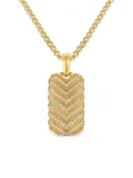 David Yurman 18kt yellow gold chevron-tag diamond pendant