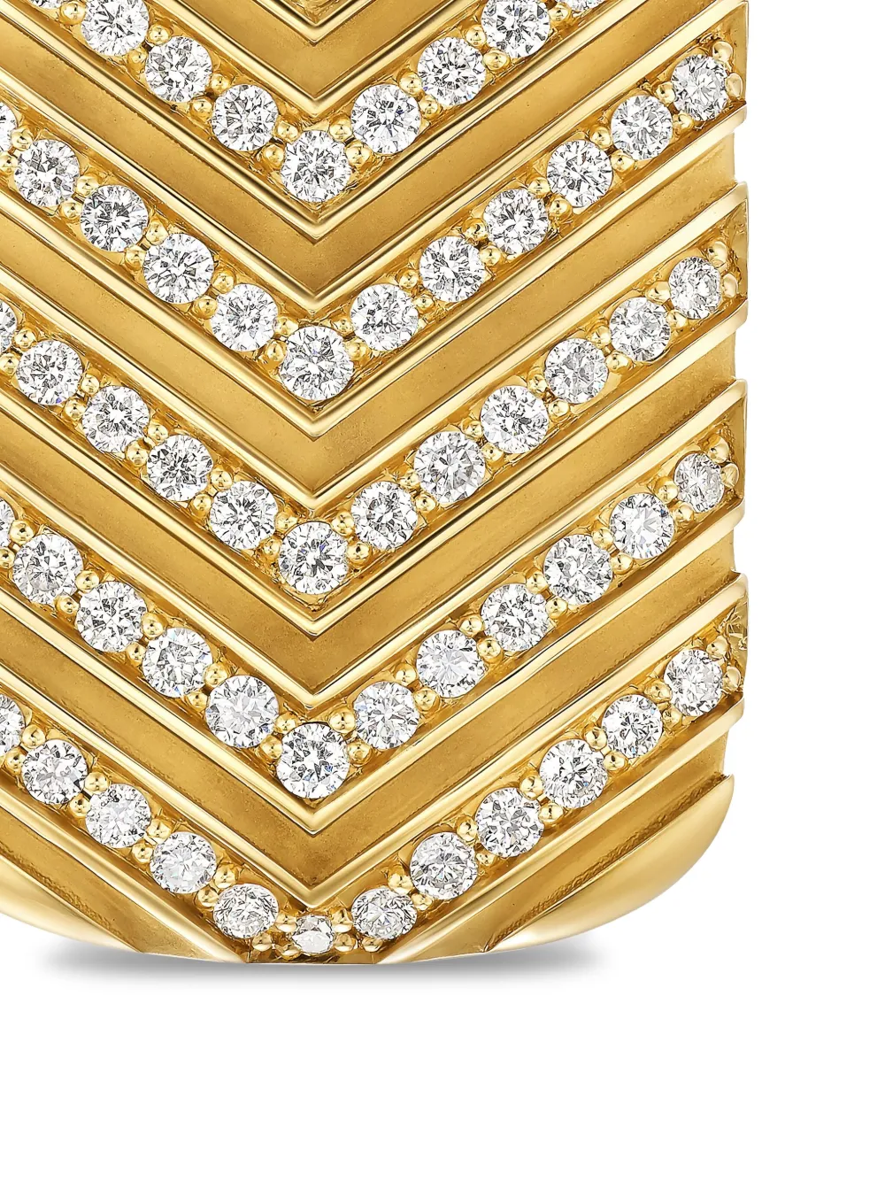 David Yurman 18kt Yellow Gold Chevron-tag Diamond Pendant In Gold