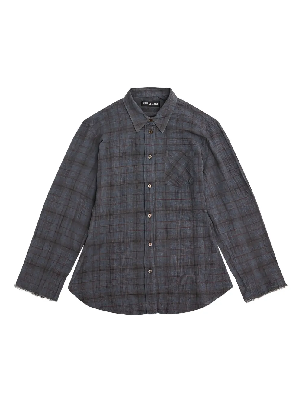 OUR LEGACY Geruit blouse Grijs