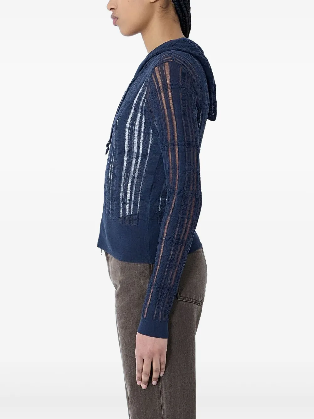 Our Legacy Compact Hooded Cardigan In Blue