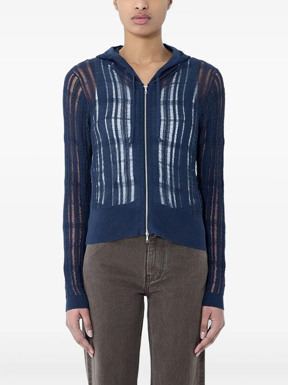 Our Legacy Compact Hooded Cardigan In Blue