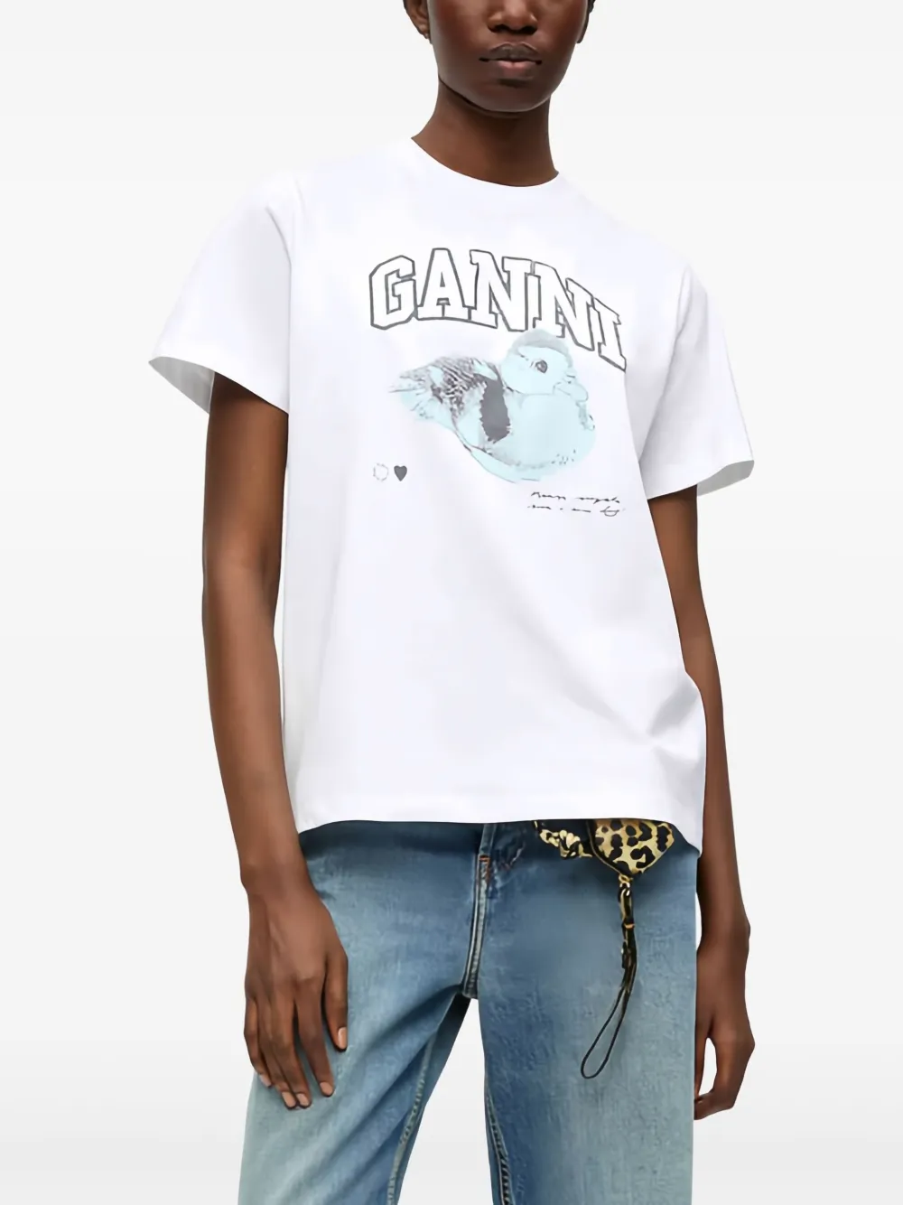 GANNI T-shirt van biologisch katoen Wit