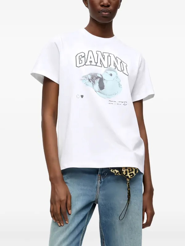 GANNI♡ コットン SS Tシャツ GANNI オーガニックコットン Tシャツ | ホワイト | FARFETCH JP